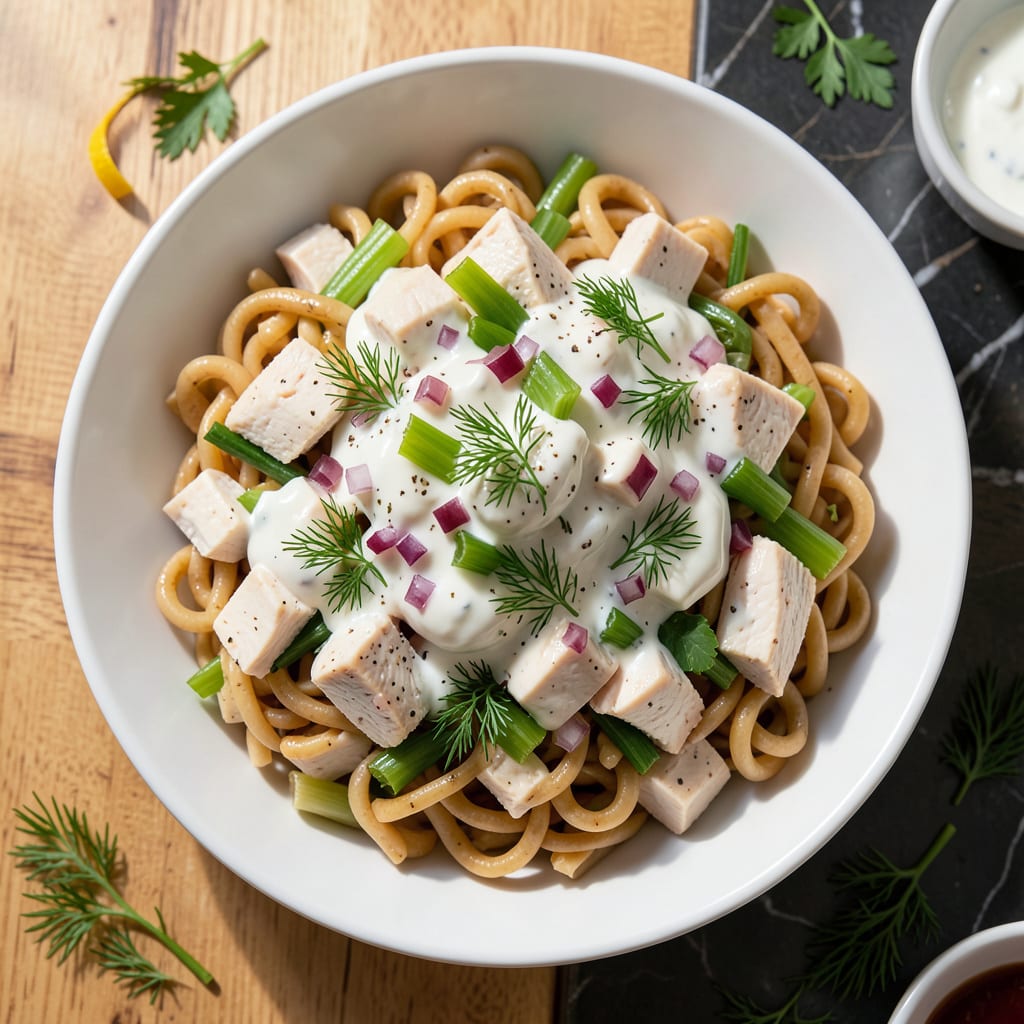 Low Fat Chicken Pasta Salad Recipe: Tangy Herb-Infused Lightness With Greek Yogurt