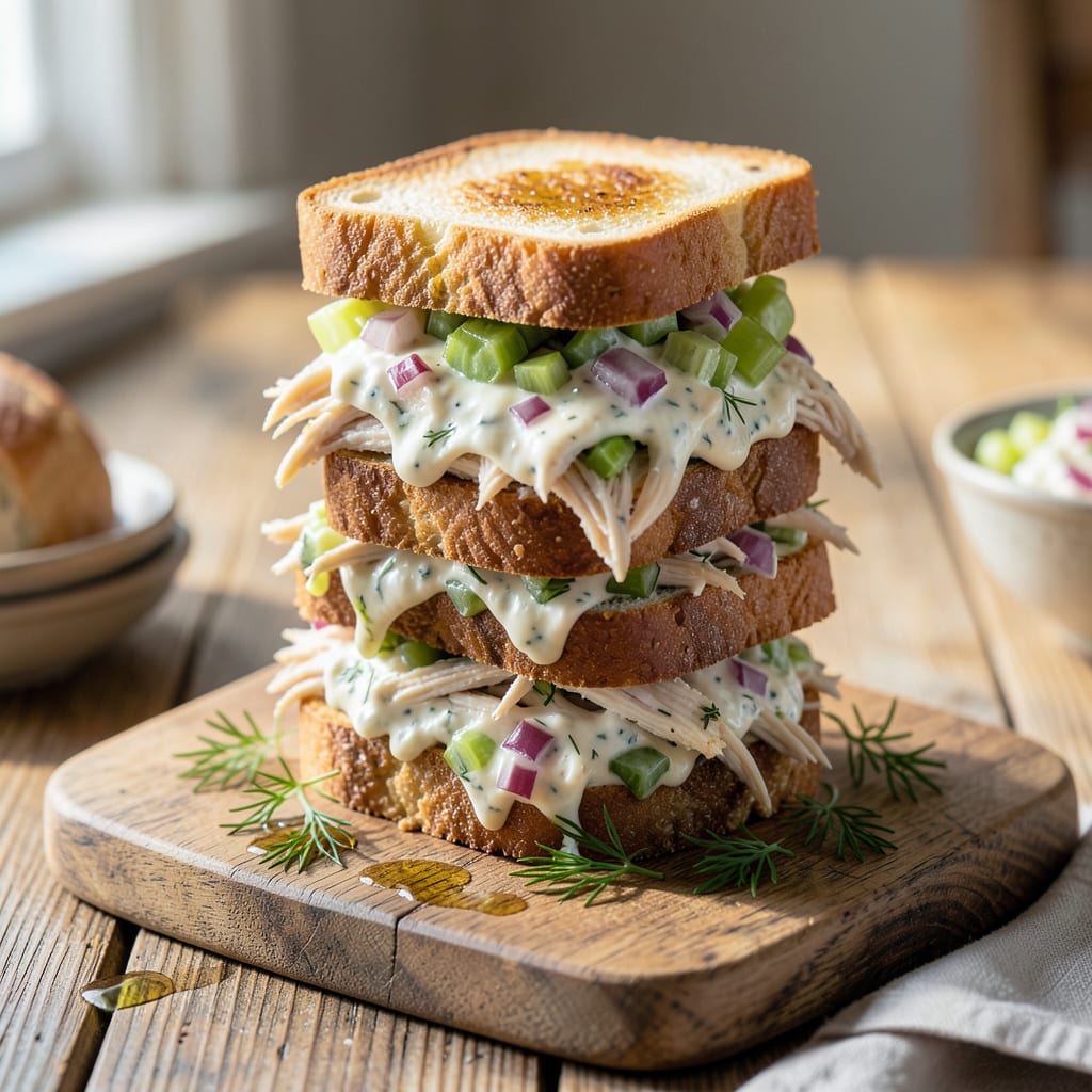 Low Fat Chicken Salad Sandwich Recipe: Greek Yogurt Tang With Crunch example with annotations