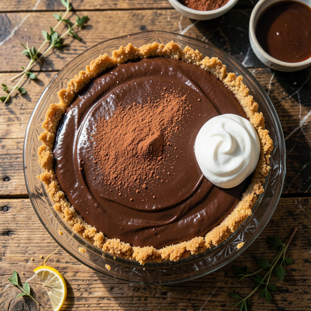 Visual representation of low fat chocolate pie recipe