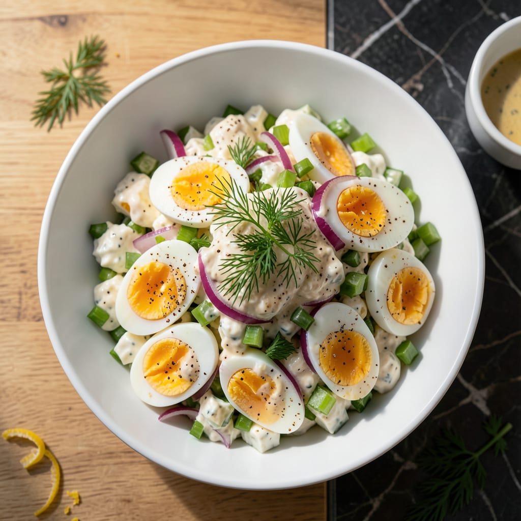 Complete low fat egg salad recipe overview image