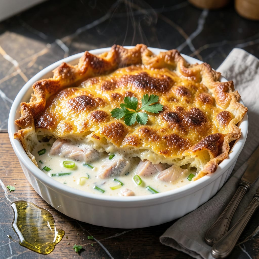 low fat fish pie recipe example with annotations