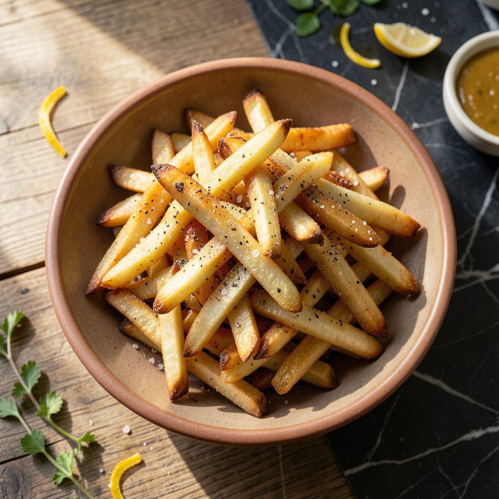 Low Fat French Fries Recipe: Crispy Oven Baked Without the Guilt example with annotations