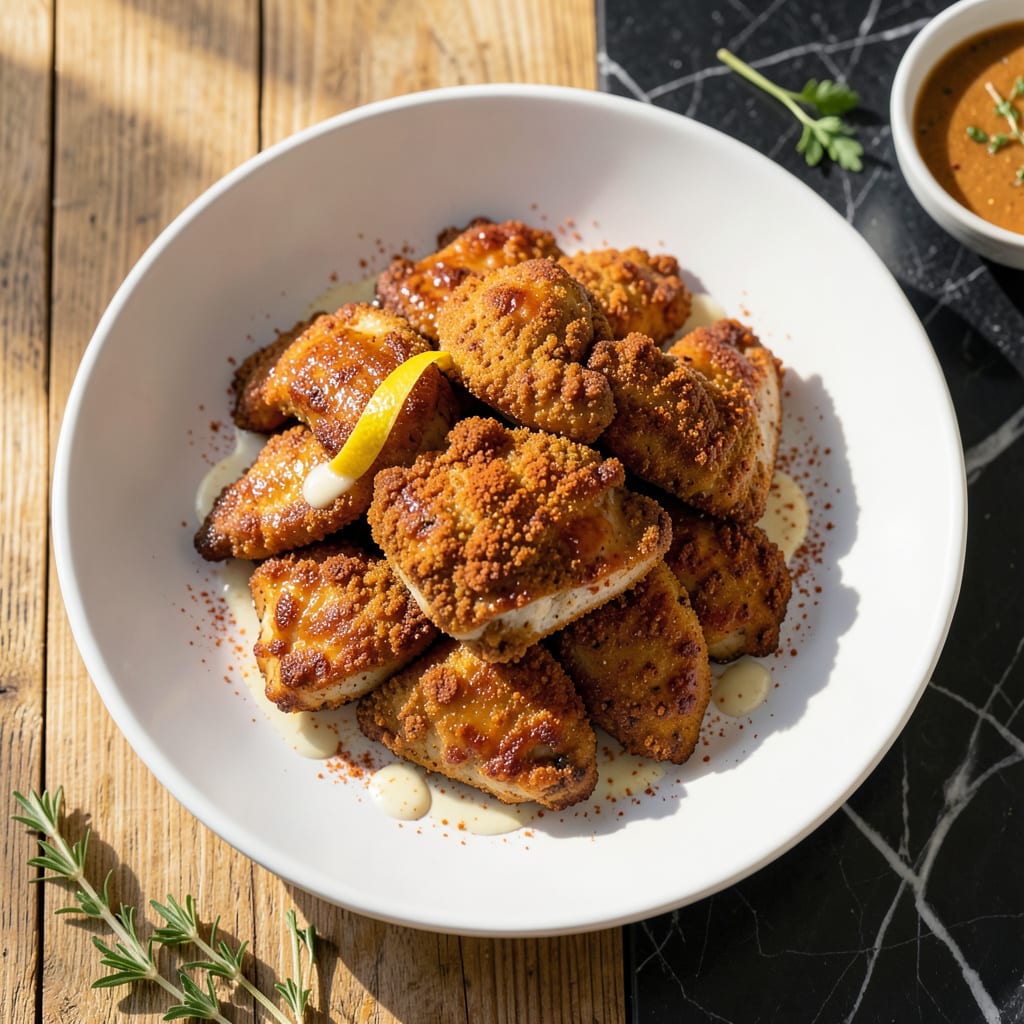 Low Fat Fried Chicken Recipe: Crispy Crunch Without the Oil example with annotations