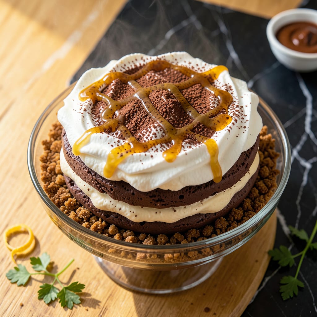 Complete low fat ice cream cake recipe overview image