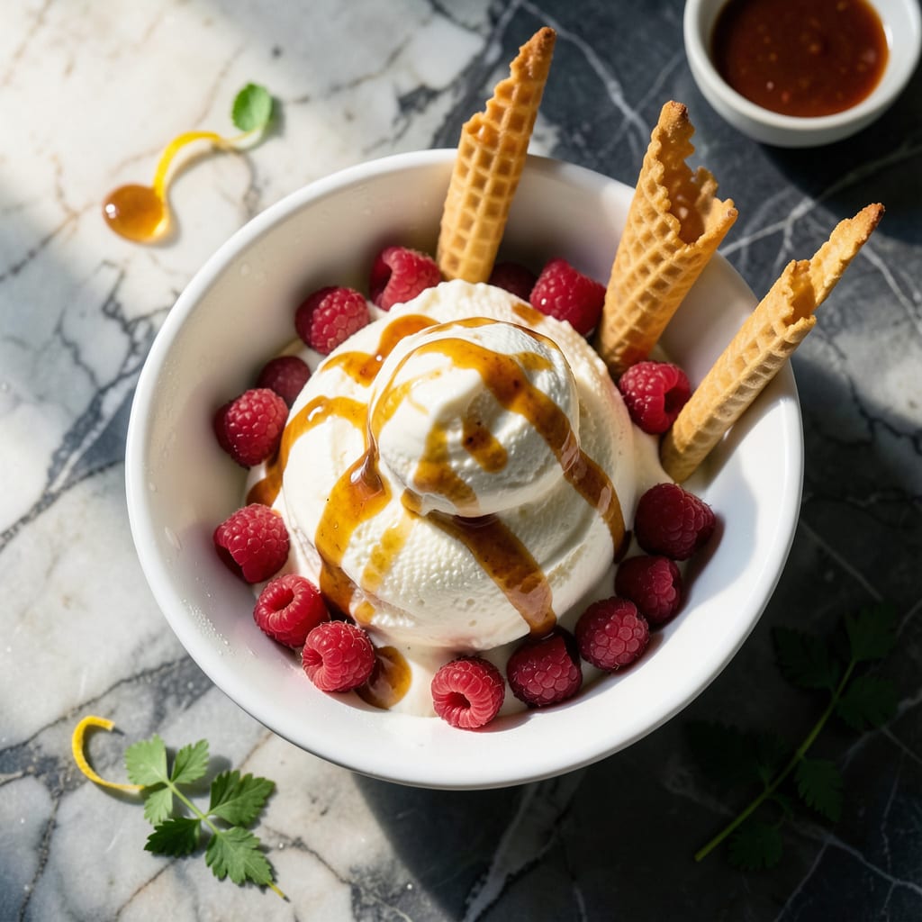 Visual representation of Low Fat Ice Cream Recipe for Ice Cream Machine: Light and Creamy Frozen Treat