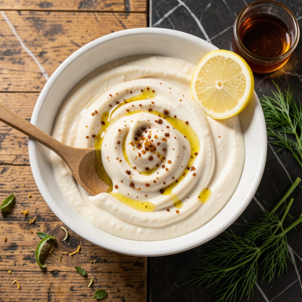 Low Fat Low Calorie Homemade Mayonnaise Recipe: Creamy Tang Without the Oil illustration with key details
