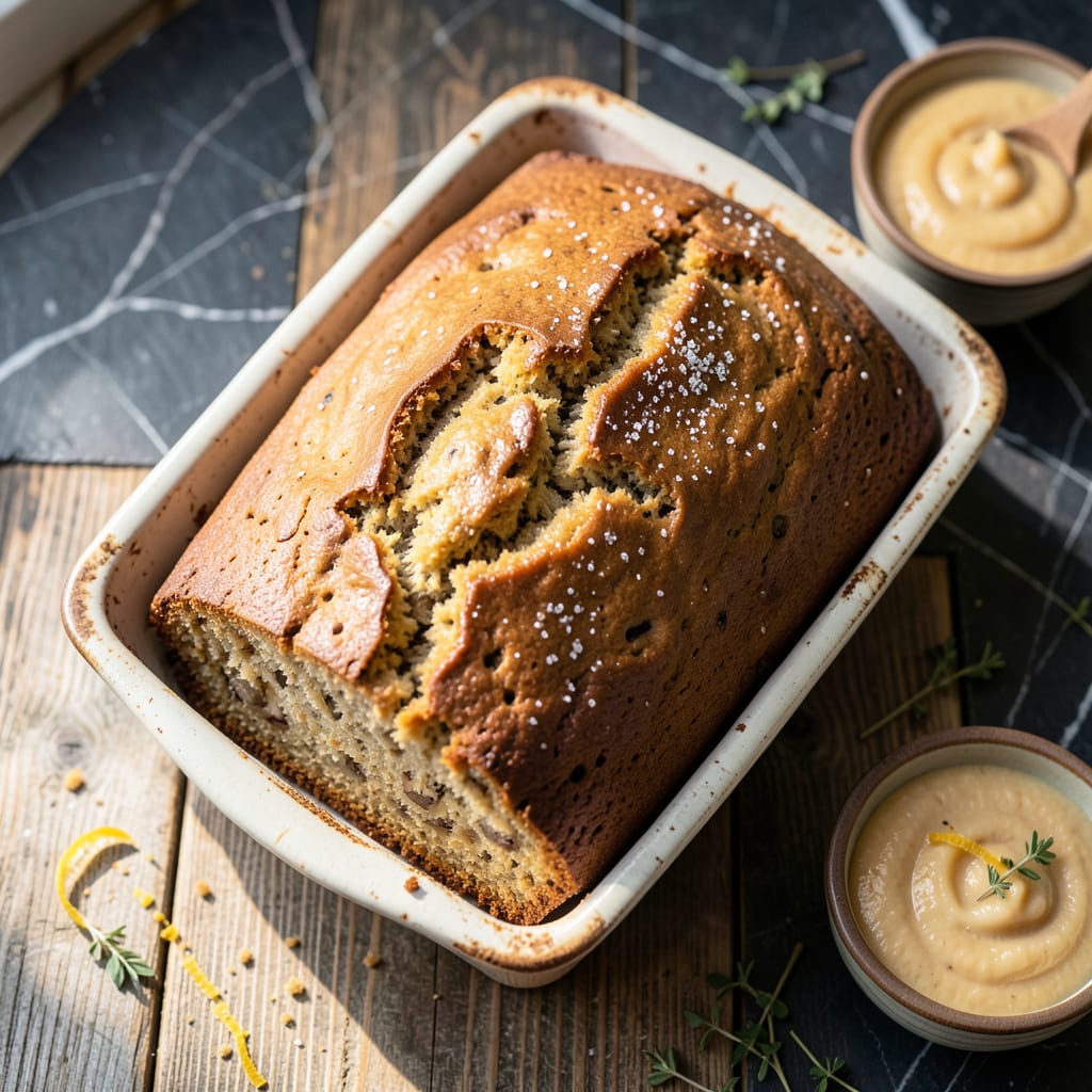 Complete low fat low carb banana bread recipe overview image