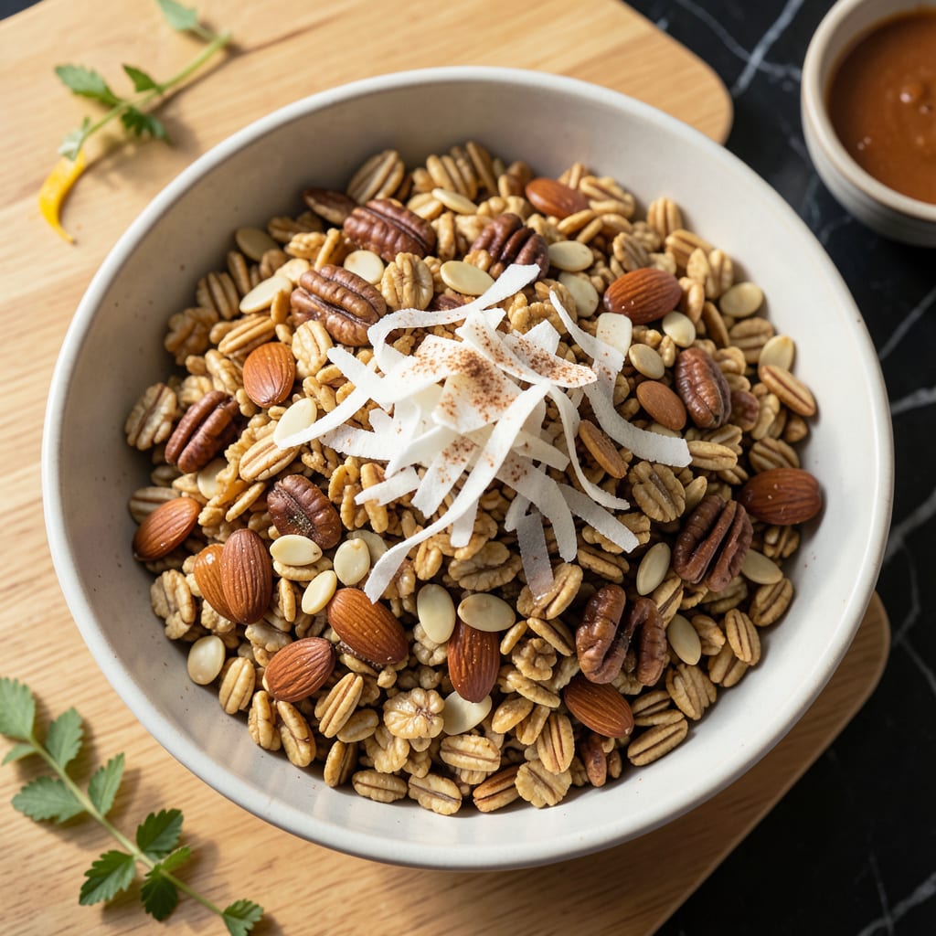 Low Fat Low Sugar Granola Recipe: Crunchy Clusters Without the Guilt illustration with key details
