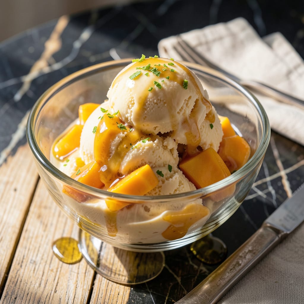 Low Fat Mango Ice Cream Recipe: Tropical Sweetness Without the Guilt illustration with key details