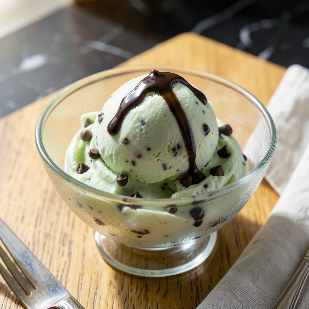 Low Fat Mint Chocolate Chip Ice Cream Recipe: Cool Refreshment Without the Guilt illustration with key details