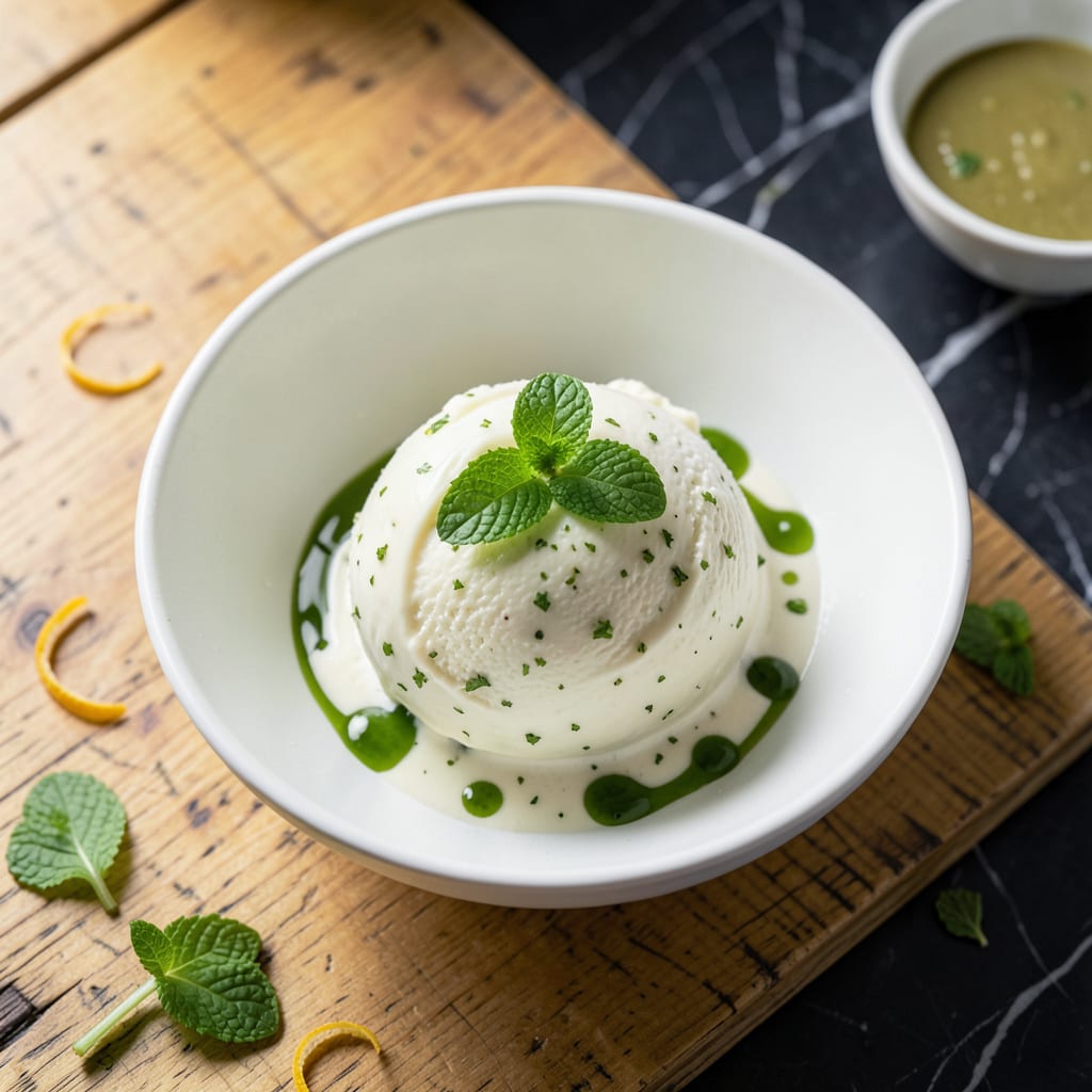 Visual representation of Low Fat Mint Ice Cream Recipe: Cool Refreshment Without the Cream