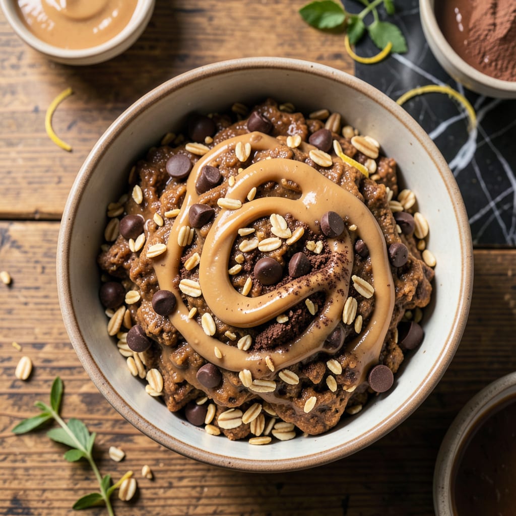 Low Fat No Bake Cookie Recipe: Chewy Oatmeal Chocolate Bites illustration with key details
