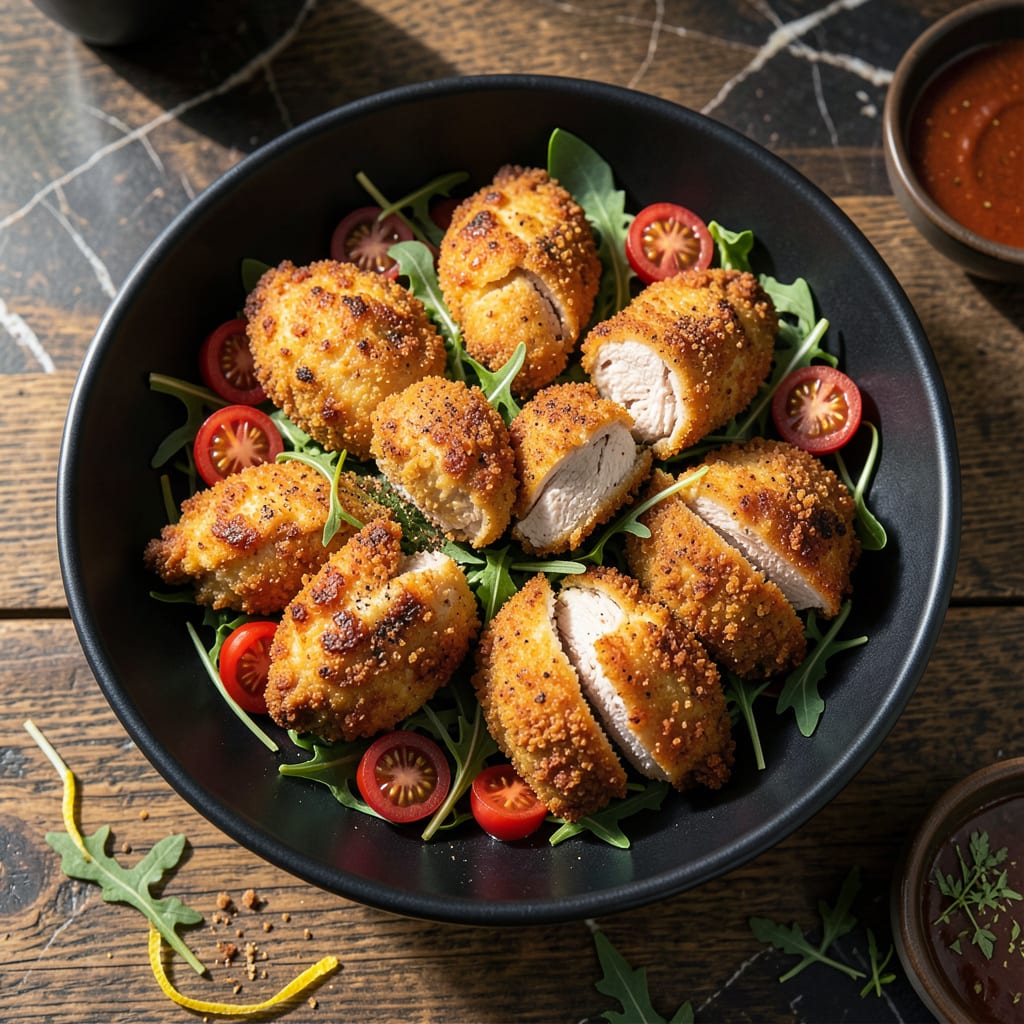 Complete low fat oven fried chicken recipe overview image