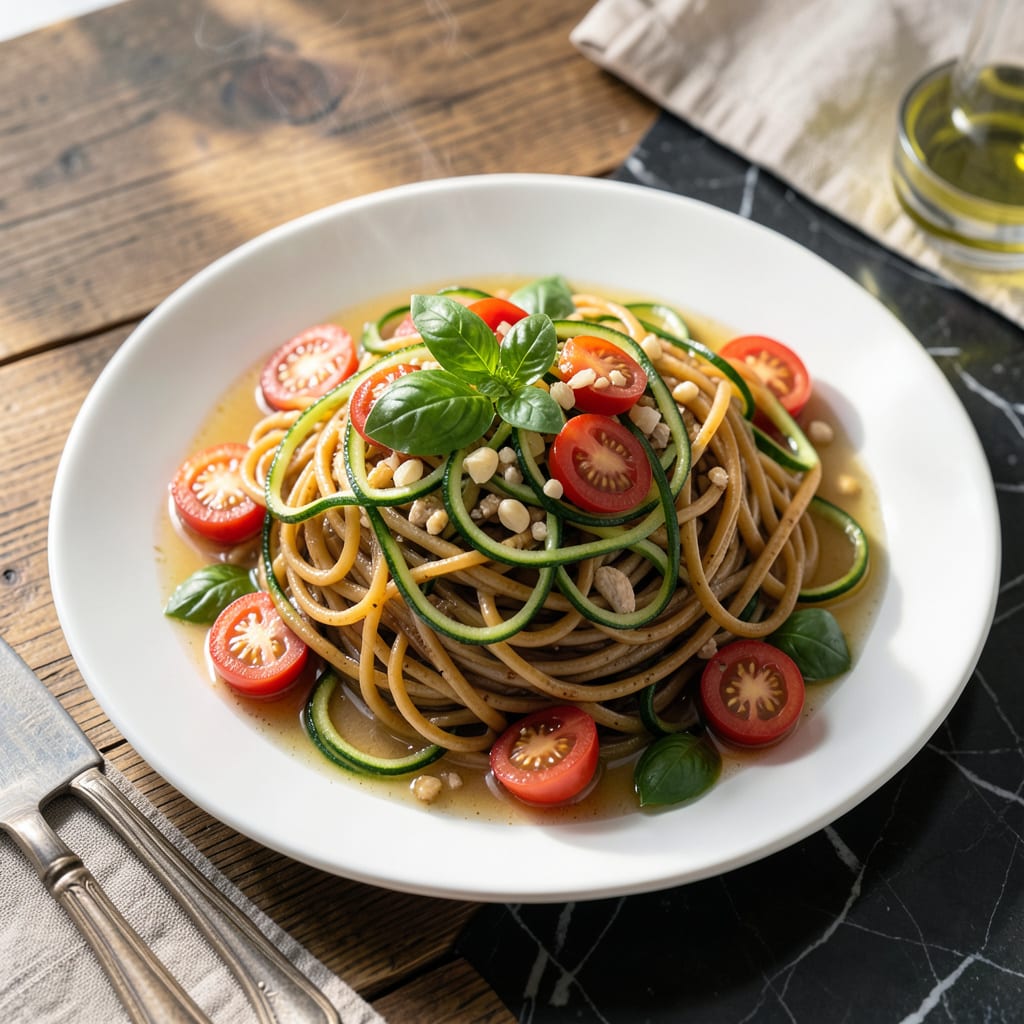 Low Fat Pasta Recipe: Light yet Satisfying Twirls example with annotations