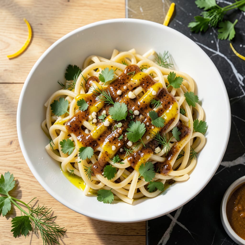 low fat pasta salad dressing recipe illustration with key details
