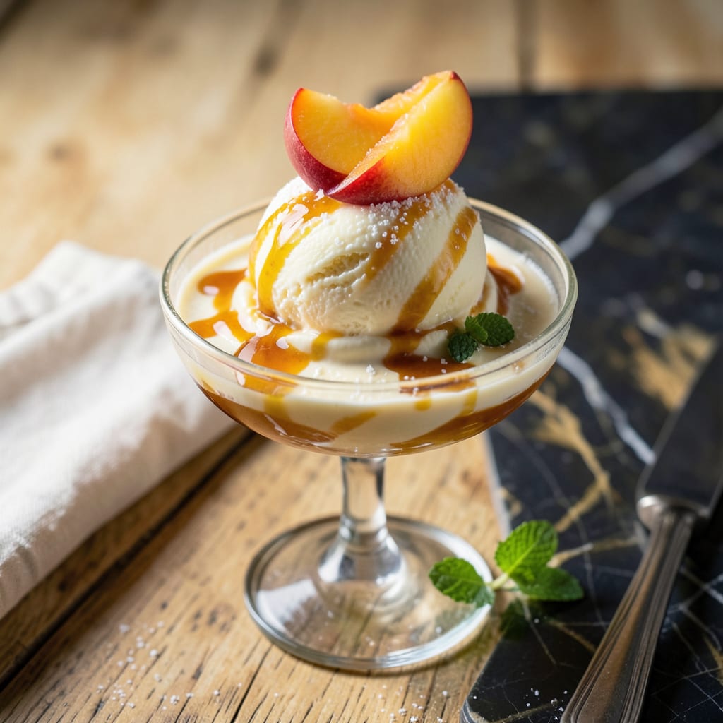 Low Fat Peach Ice Cream Recipe: Silky Smoothness With Fresh Fruit Flavor example with annotations