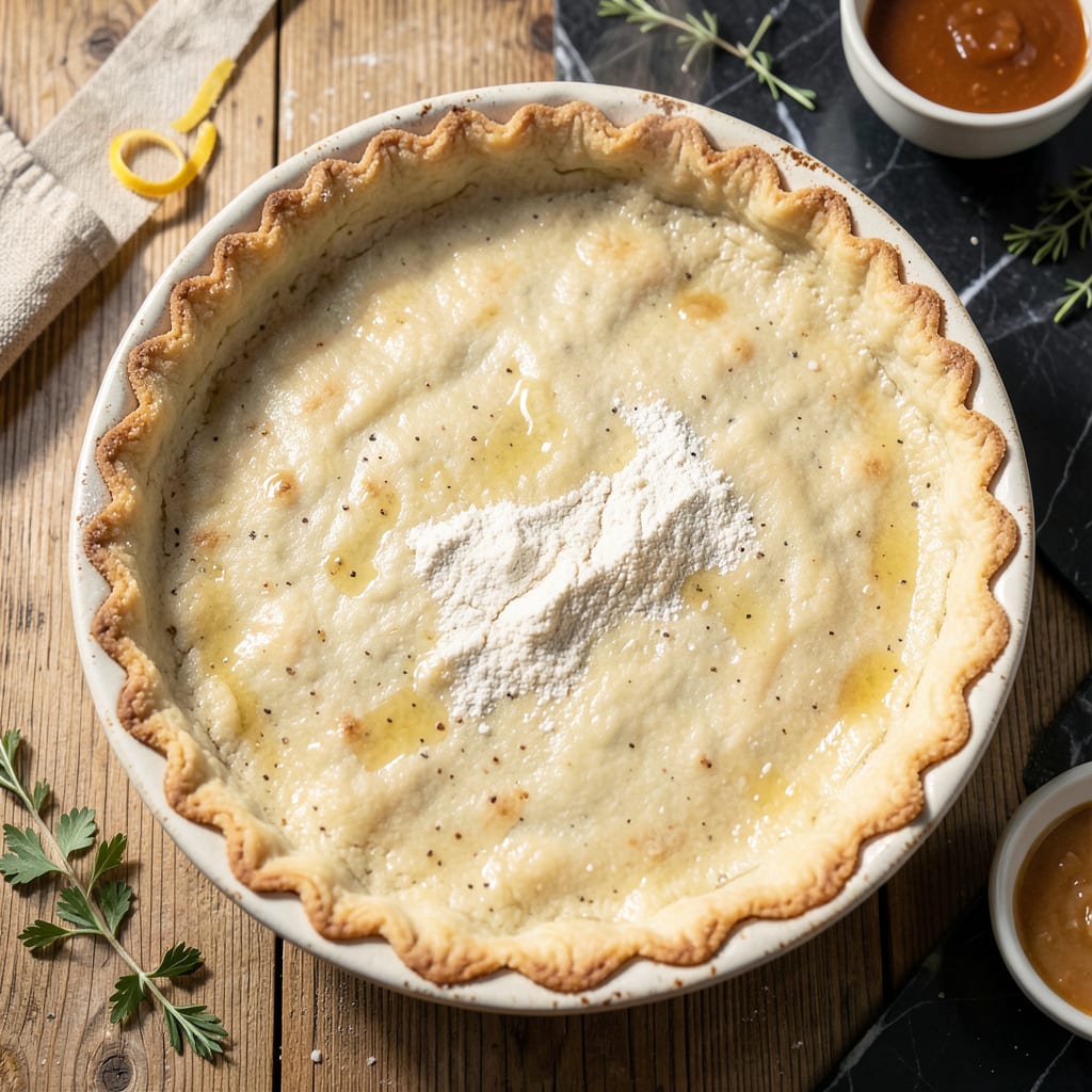 Low Fat Pie Crust Recipe: Flaky Layers Without the Butter illustration with key details