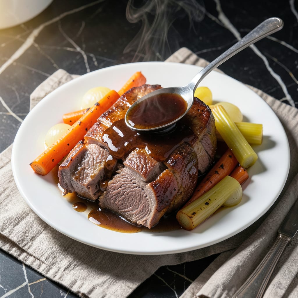 Low Fat Pot Roast Recipe: Lean Protein Slow Cooked to Tender Goodness example with annotations
