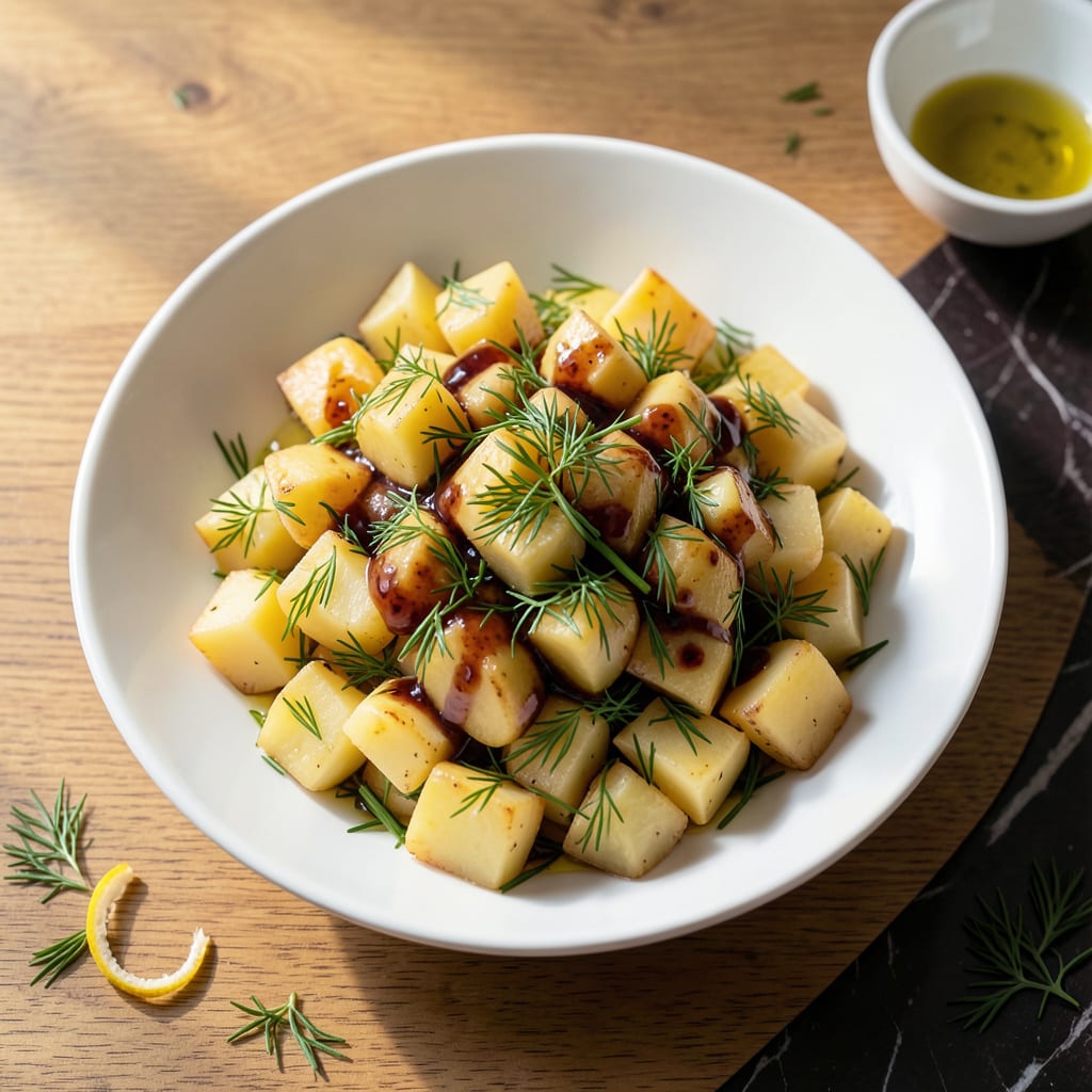 Low Fat Potato Salad Recipe: Zesty Herb Infusion Without the Mayo illustration with key details