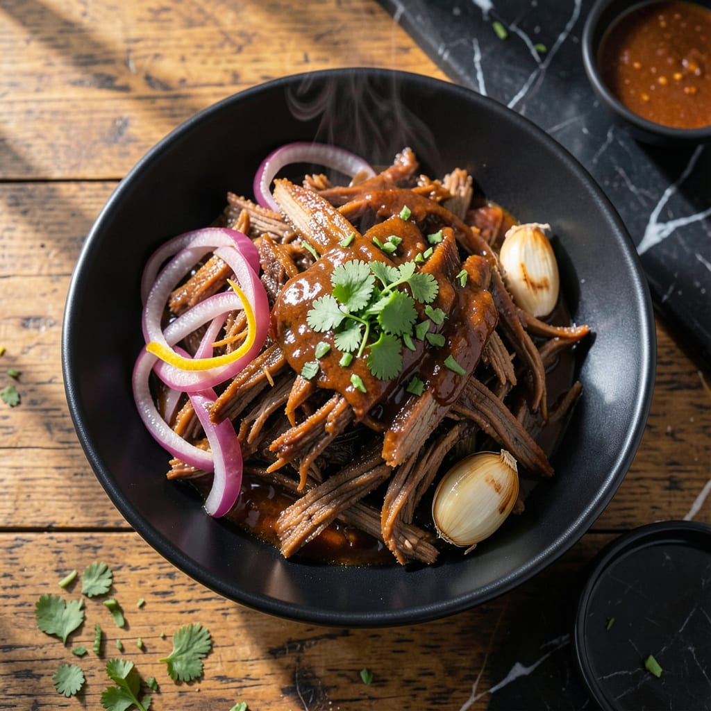 Low Fat Pulled Pork Recipe: Slow Cooked Lean Tenderness example with annotations