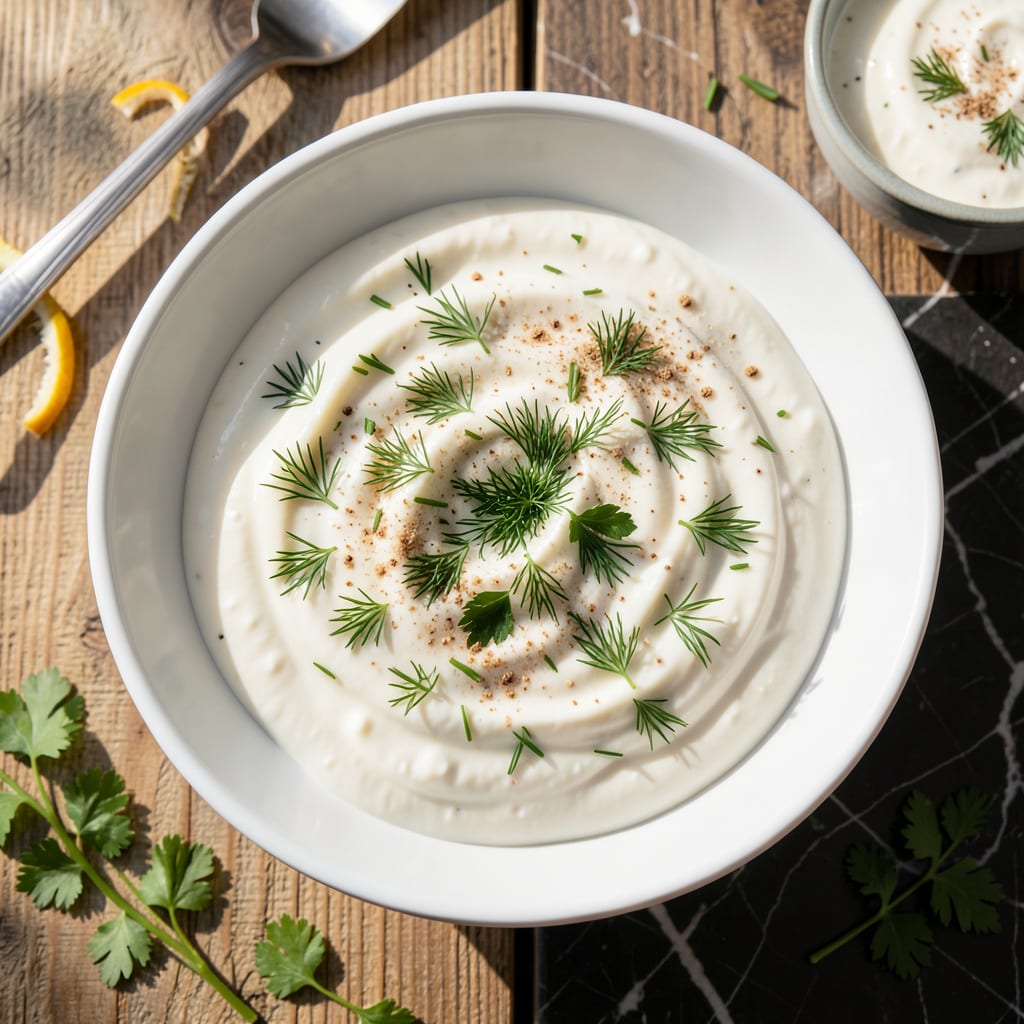 Visual representation of low fat ranch salad dressing recipe