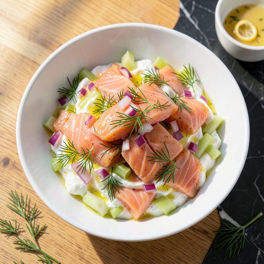 Complete Low Fat Salmon Salad Recipe: Citrus Kissed Protein With Greek Yogurt overview image