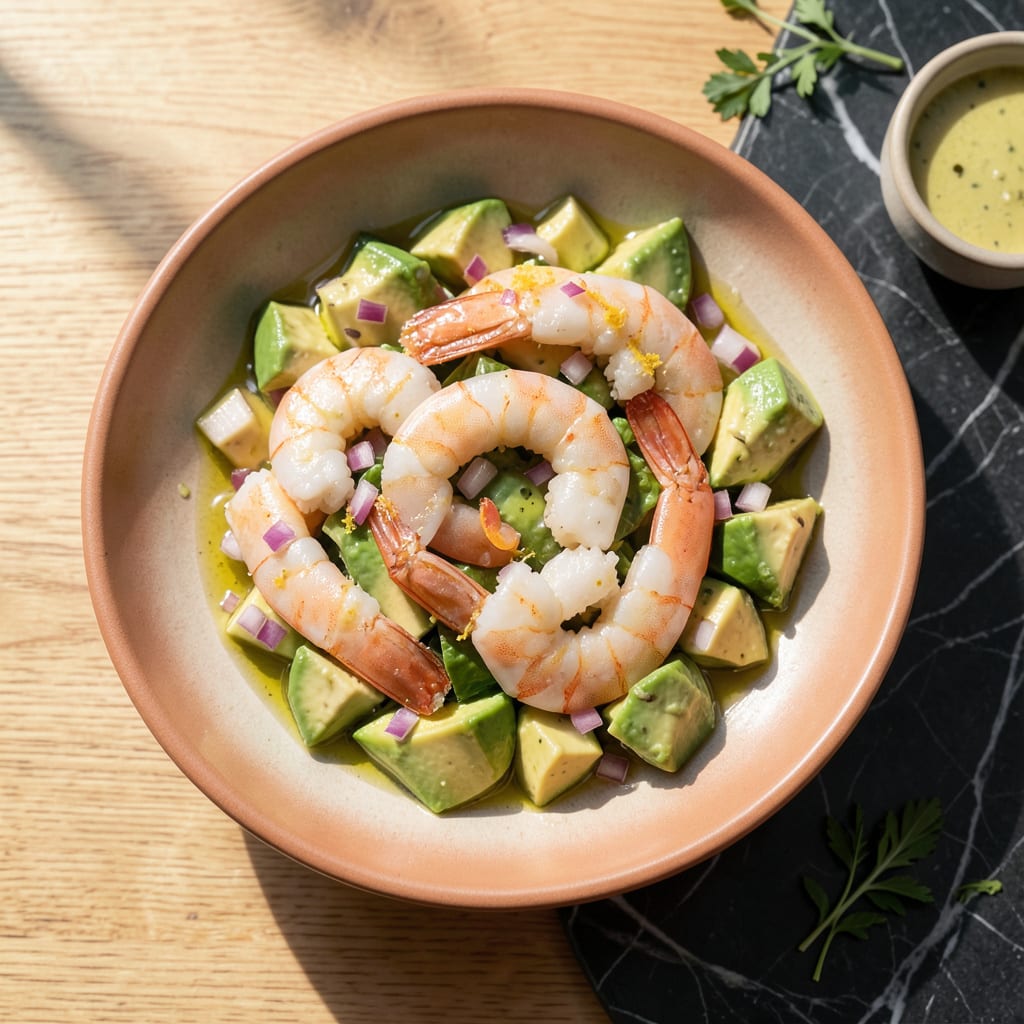 Complete Low Fat Shrimp Salad Recipe: Citrus Kissed Lightness With Avocado overview image