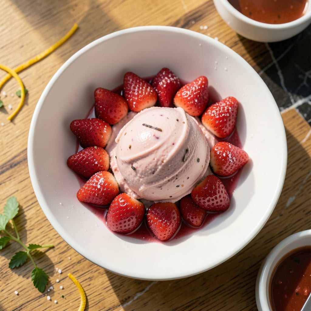 Low Fat Strawberry Ice Cream Recipe: Silky Swirl With Fresh Berries example with annotations