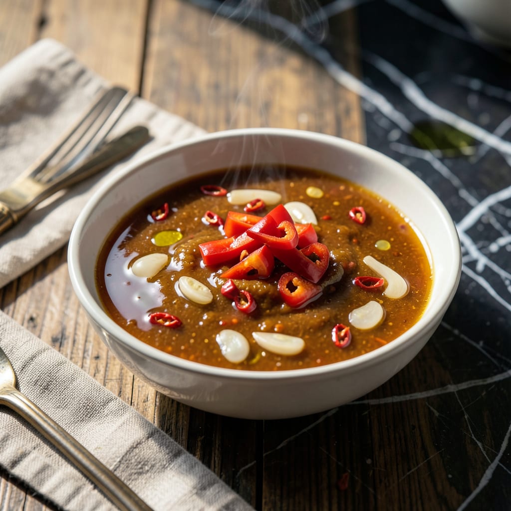 low fat sweet chilli sauce recipe illustration with key details