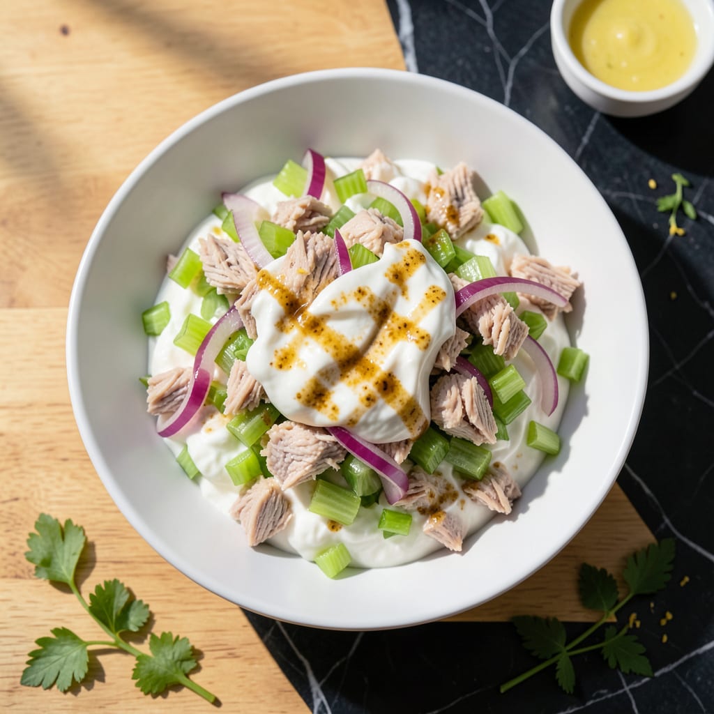 Low Fat Tuna Salad Recipe With Greek Yogurt: Protein Packed Creaminess Without Mayo example with annotations