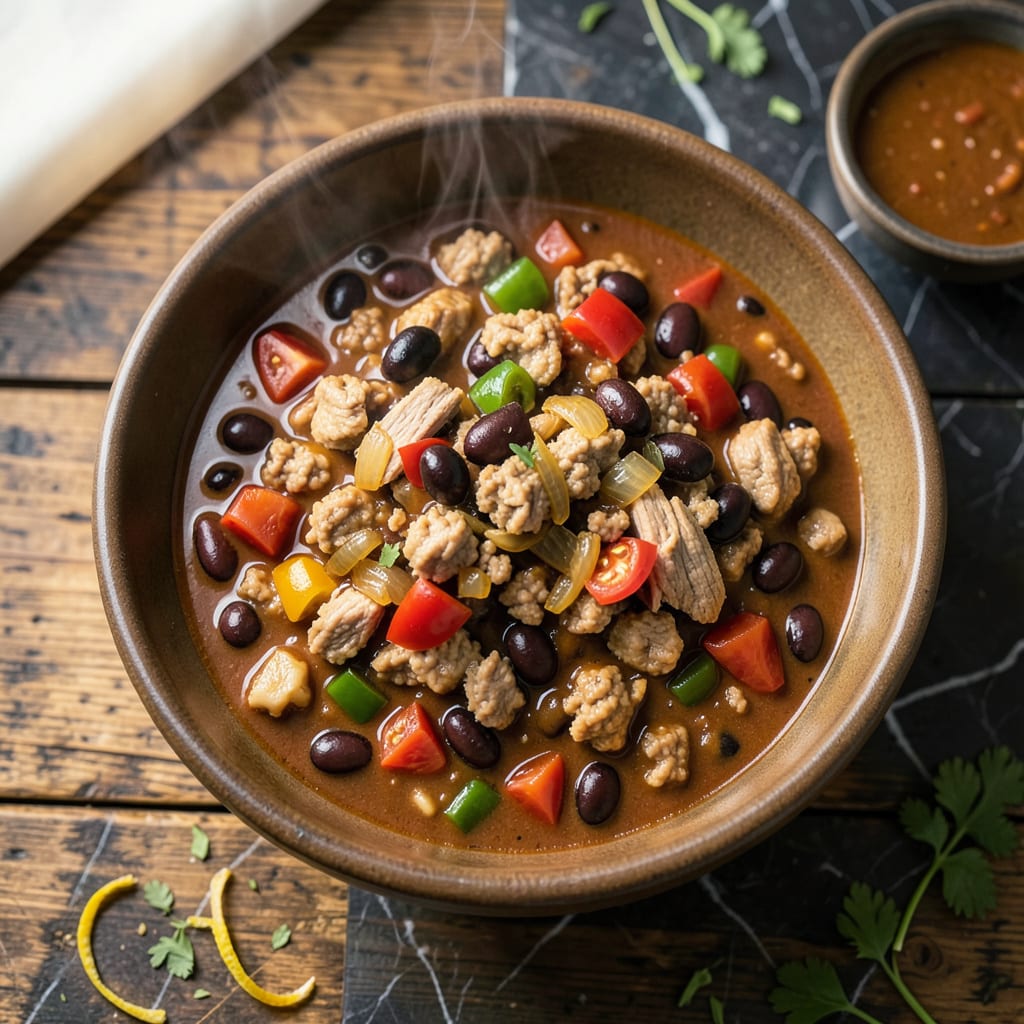 Complete low fat turkey chili recipe slow cooker overview image
