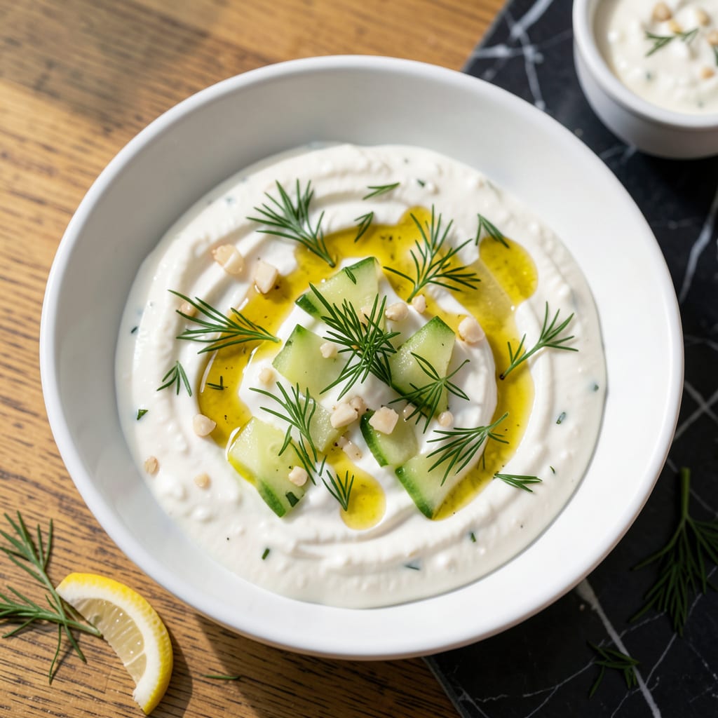 Low Fat Tzatziki Sauce Recipe: Cool Cucumber and Dill Without the Dairy detailed visual guide