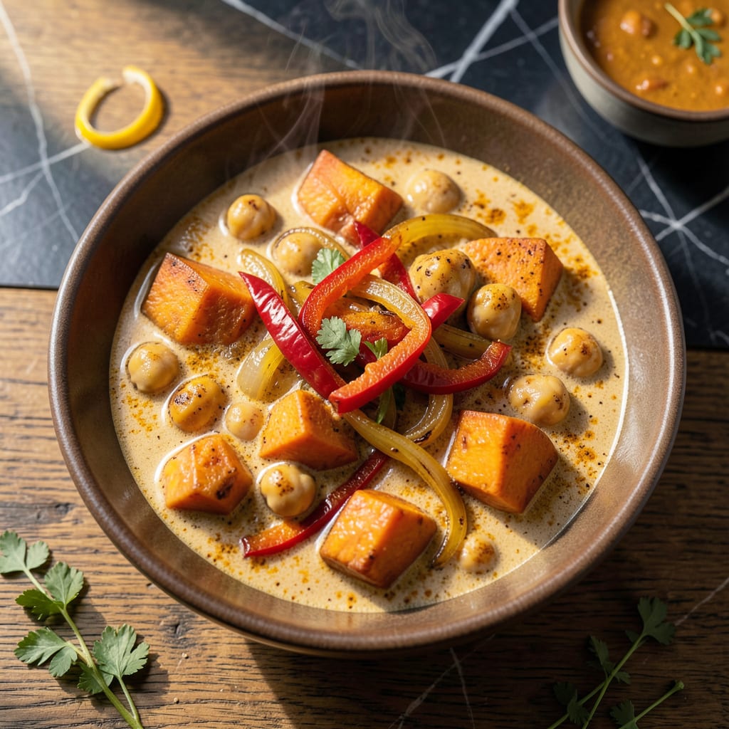 Comprehensive Low Fat Vegan Curry Recipe: Aromatic Spices With Creamy Coconut Lightness visual reference