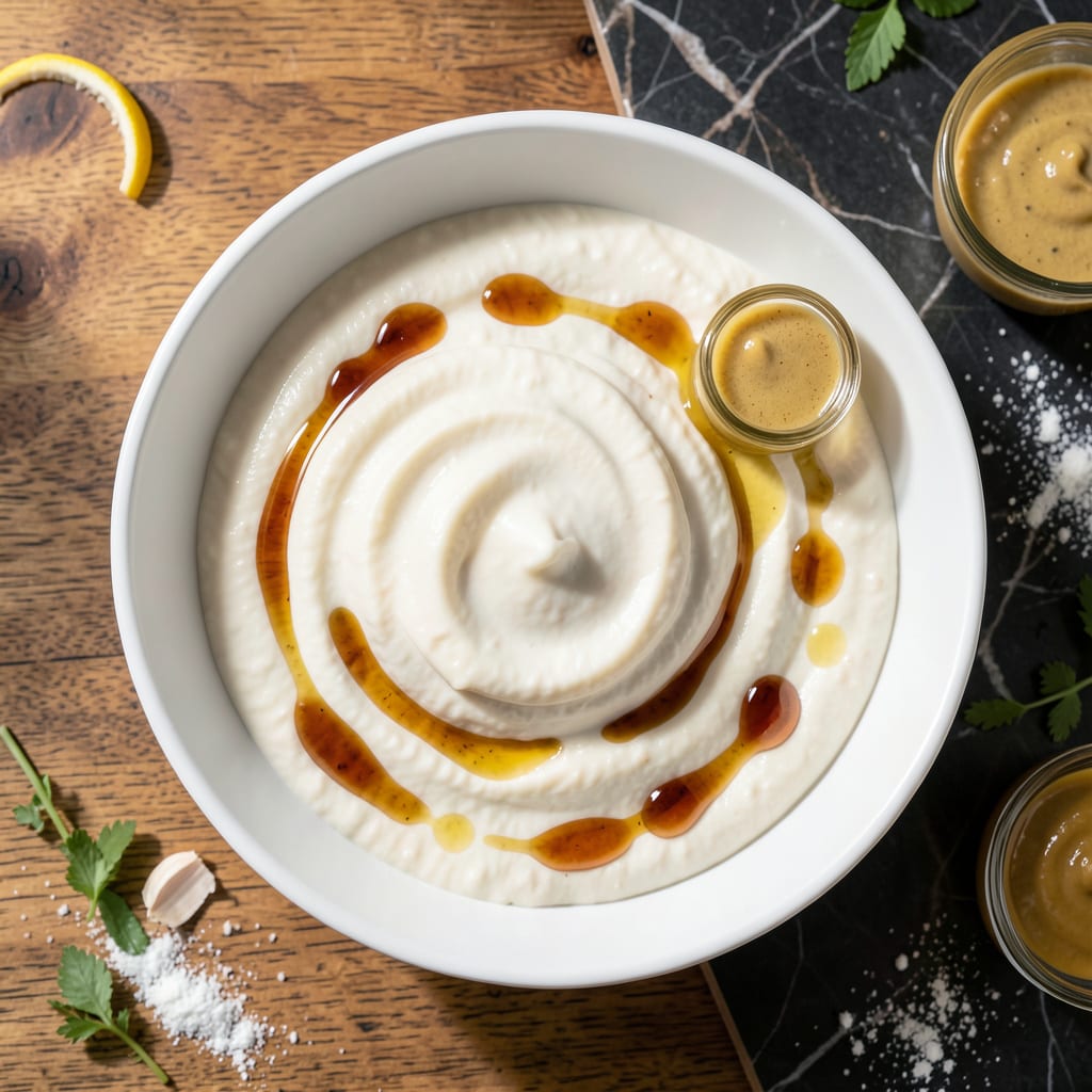 Visual representation of Low Fat Vegan Mayo Recipe: Silky Spread With Aquafaba Magic