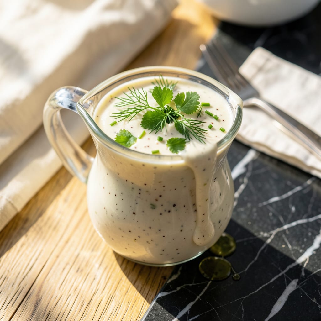 Low Fat Vegan Ranch Dressing Recipe: Tangy Herb Infusion Without Dairy illustration with key details
