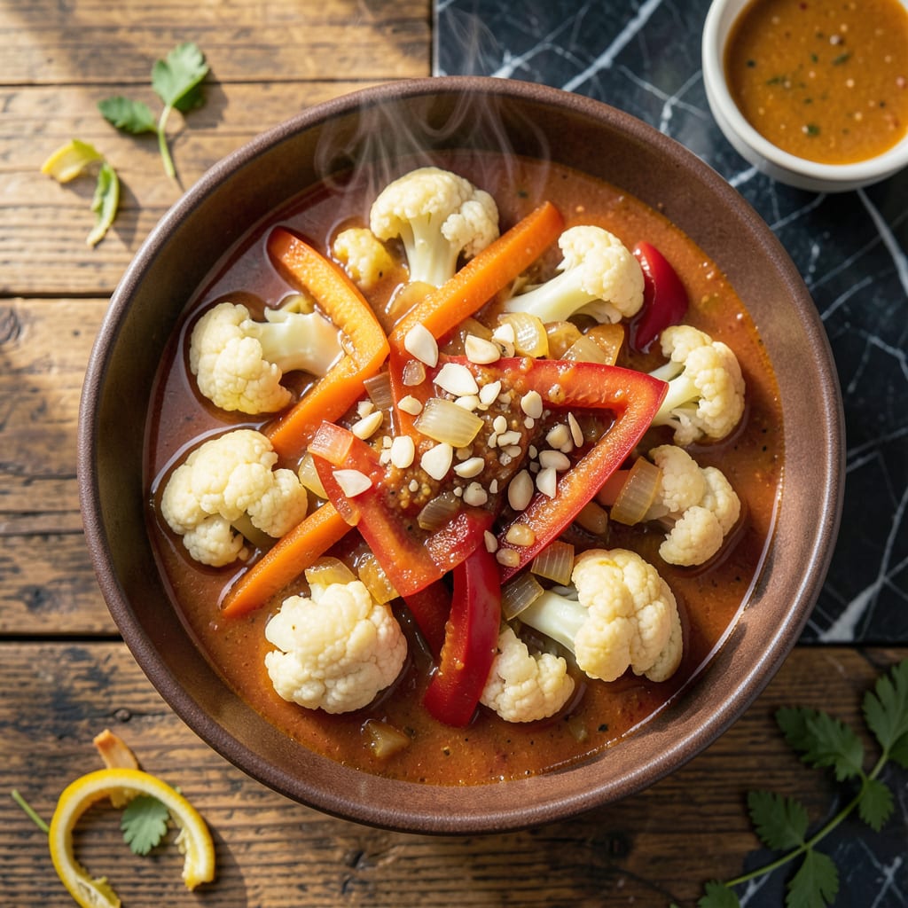 Low Fat Vegetable Curry Recipe: Spiced Aromatic Bowl Without the Guilt illustration with key details