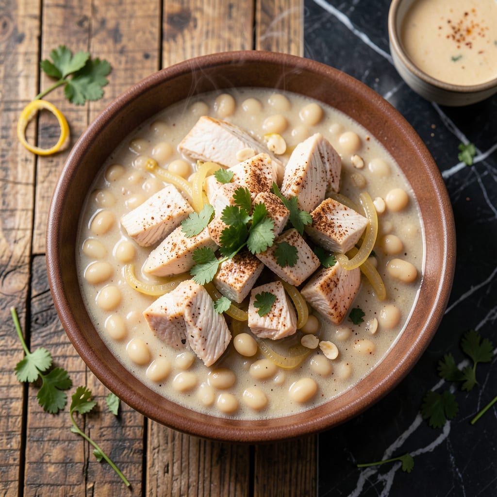 Visual representation of Low Fat White Chicken Chili Recipe: Spiced Lightness Without the Guilt