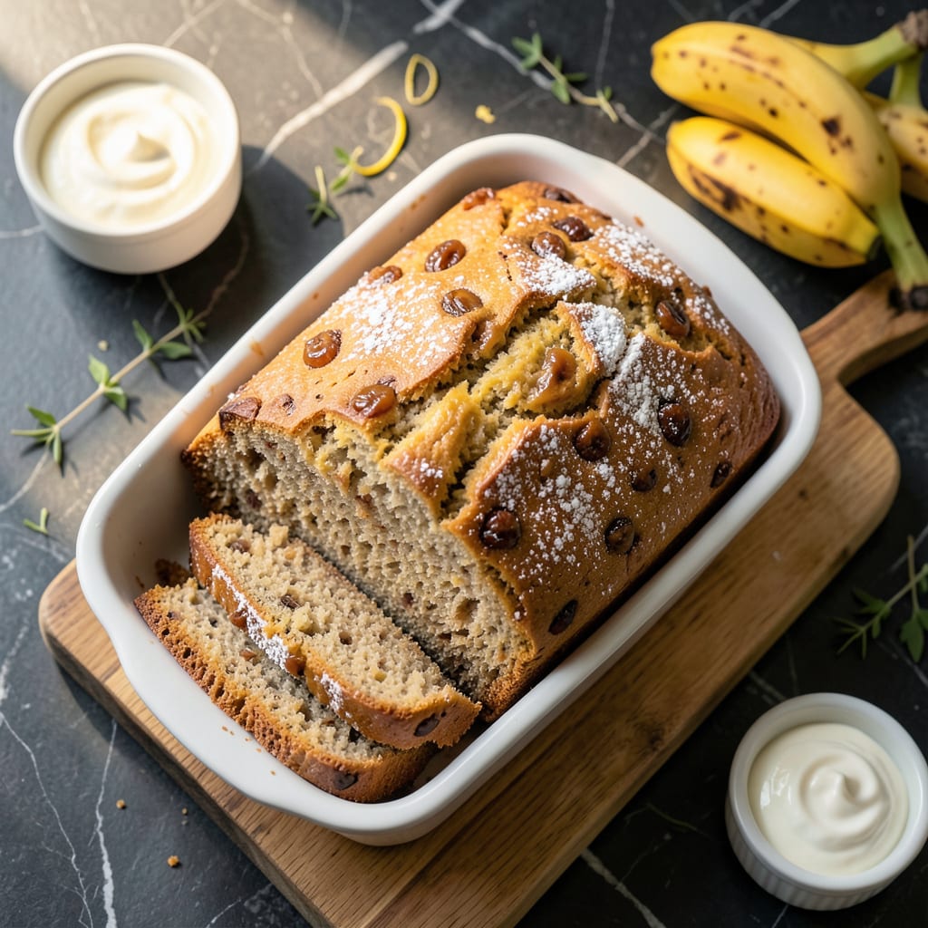 lowfat banana bread recipe example with annotations