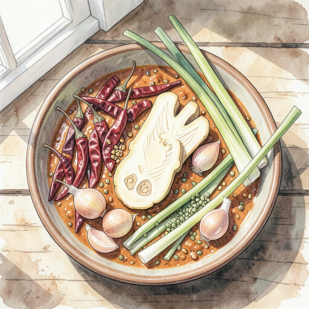 maesri panang curry paste recipe example with annotations