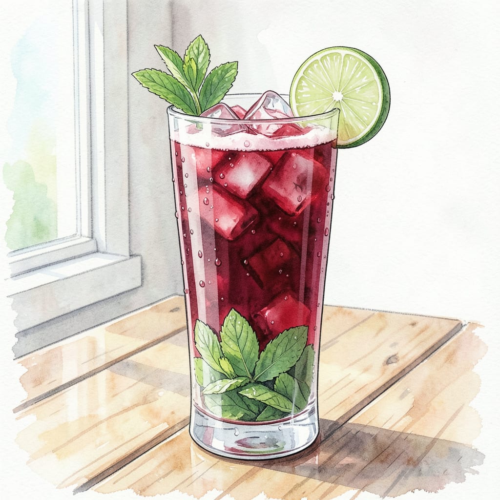 Malibu Red Mojito Recipe: Refreshing Twist on a Classic Cocktail illustration with key details
