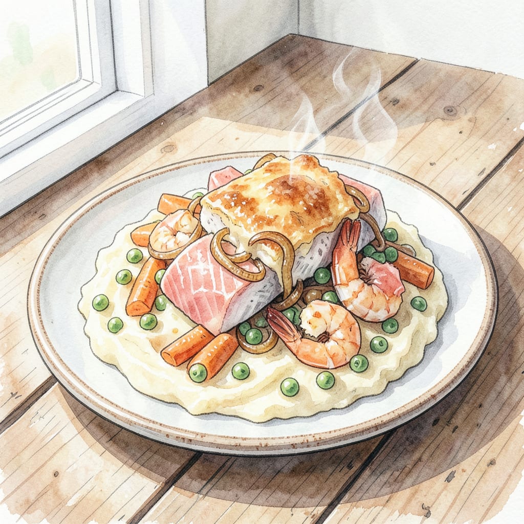 Visual representation of Mary Berry's Fish Pie Recipe: Creamy Comfort in a Flaky Crust