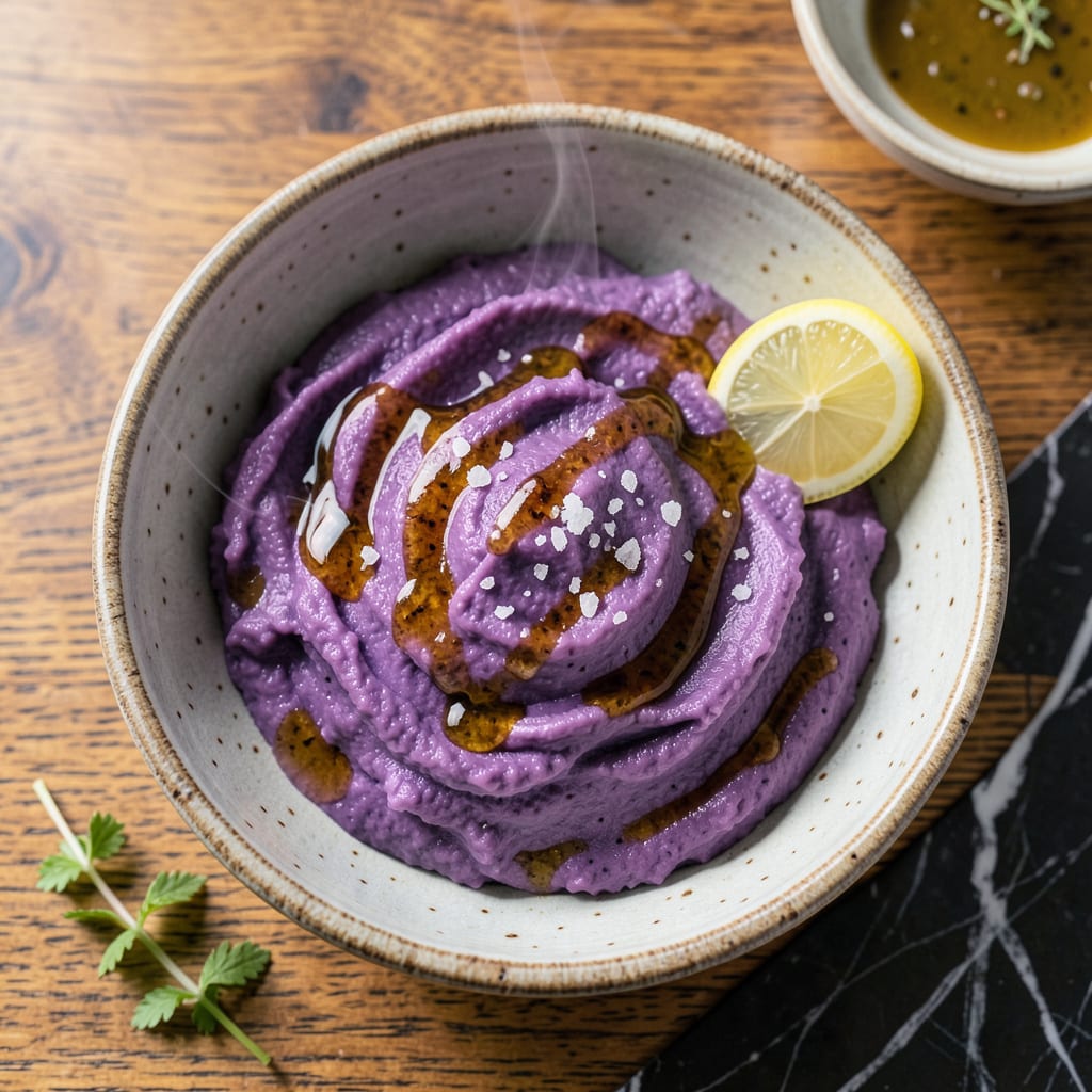 Mashed Murasaki Sweet Potato Recipe: Velvety Purple Perfection in Minutes example with annotations