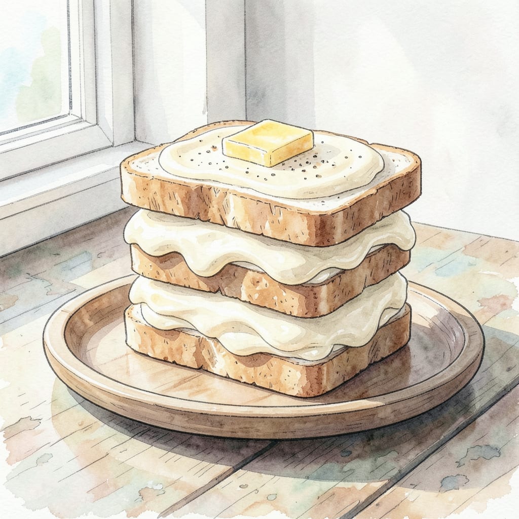 Visual representation of mayonnaise sandwich recipe