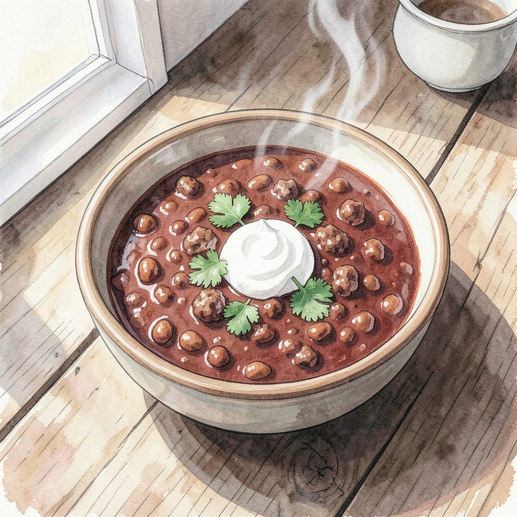Visual representation of mccormick chili mix recipe