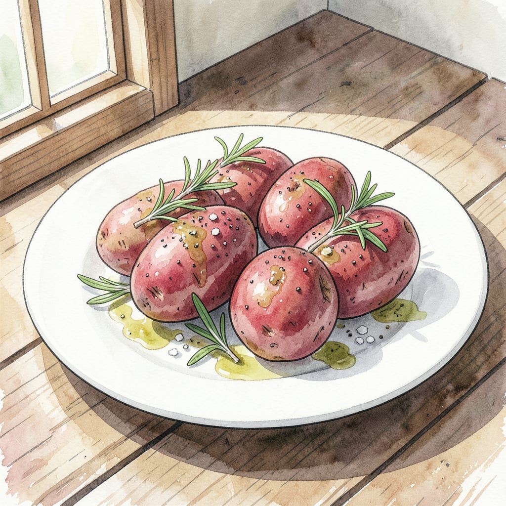 Visual representation of microwave red potatoes recipe