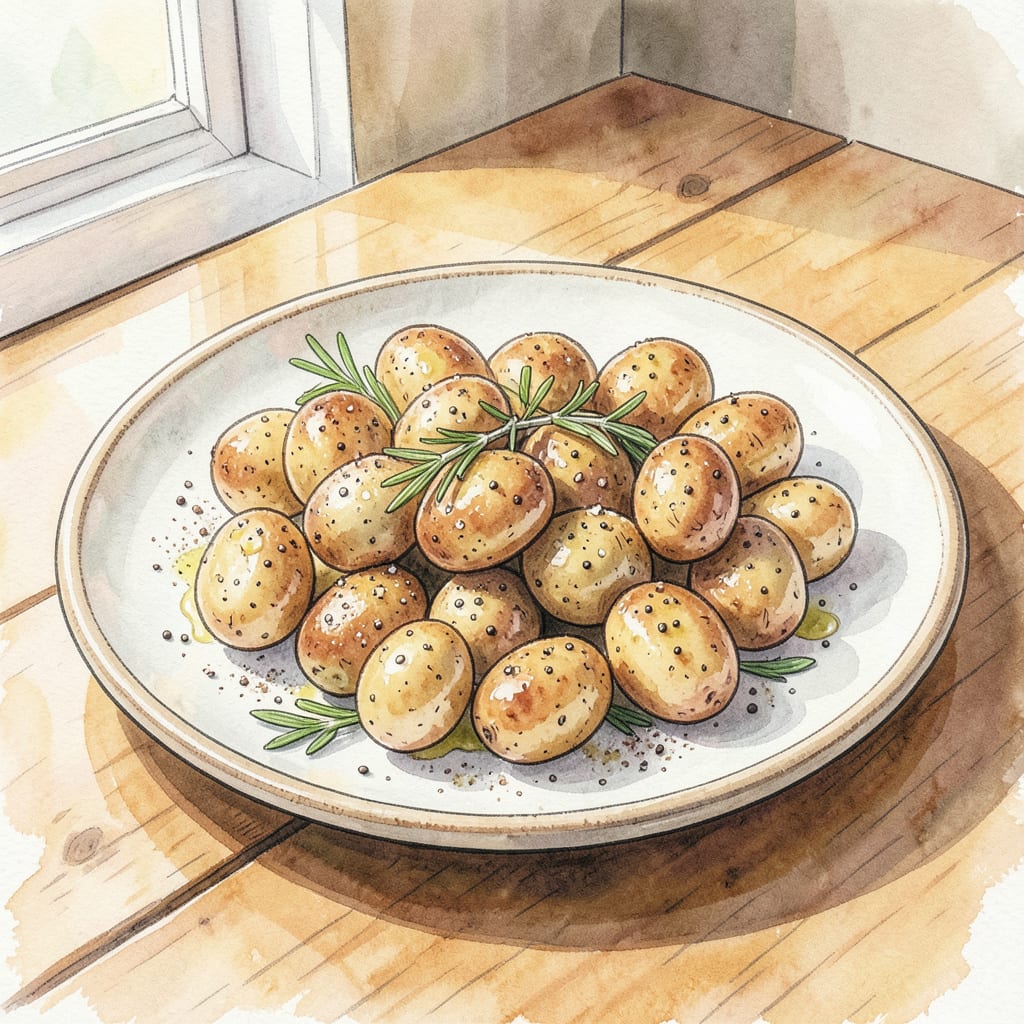 microwave small potatoes recipe example with annotations