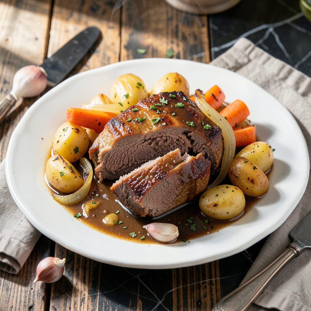 Visual representation of Mom's Pot Roast Recipe: Sunday Dinner Nostalgia in Every Bite