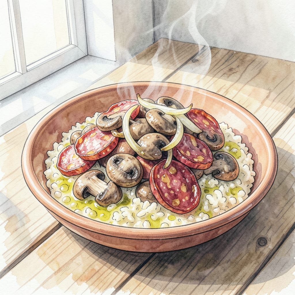 Comprehensive Mushroom Chorizo Recipe: Spicy Spanish Style Paella Perfection visual reference