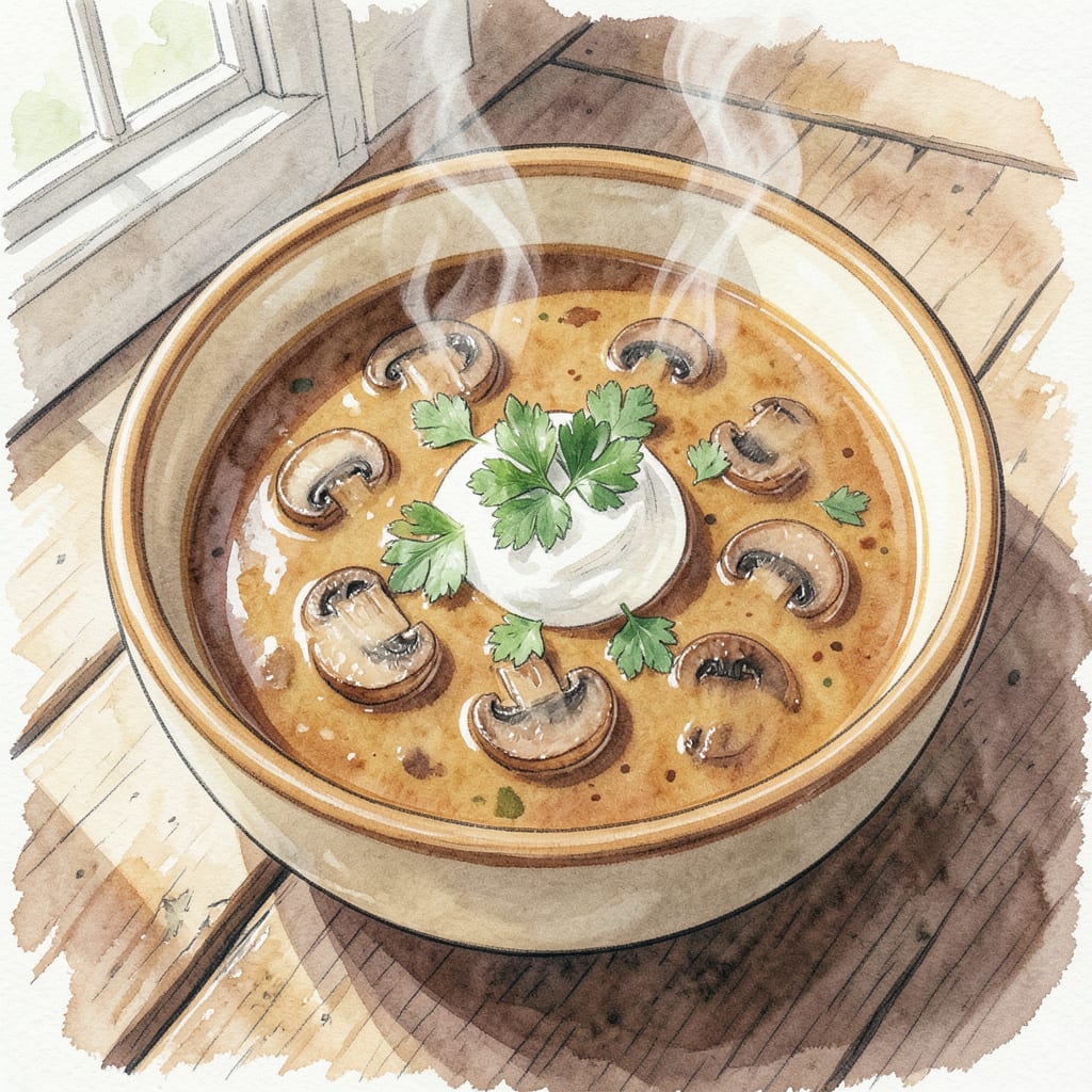 Complete Mushroom Soup from Dried Forest Mushrooms Recipe: Earthy Comfort in a Bowl overview image