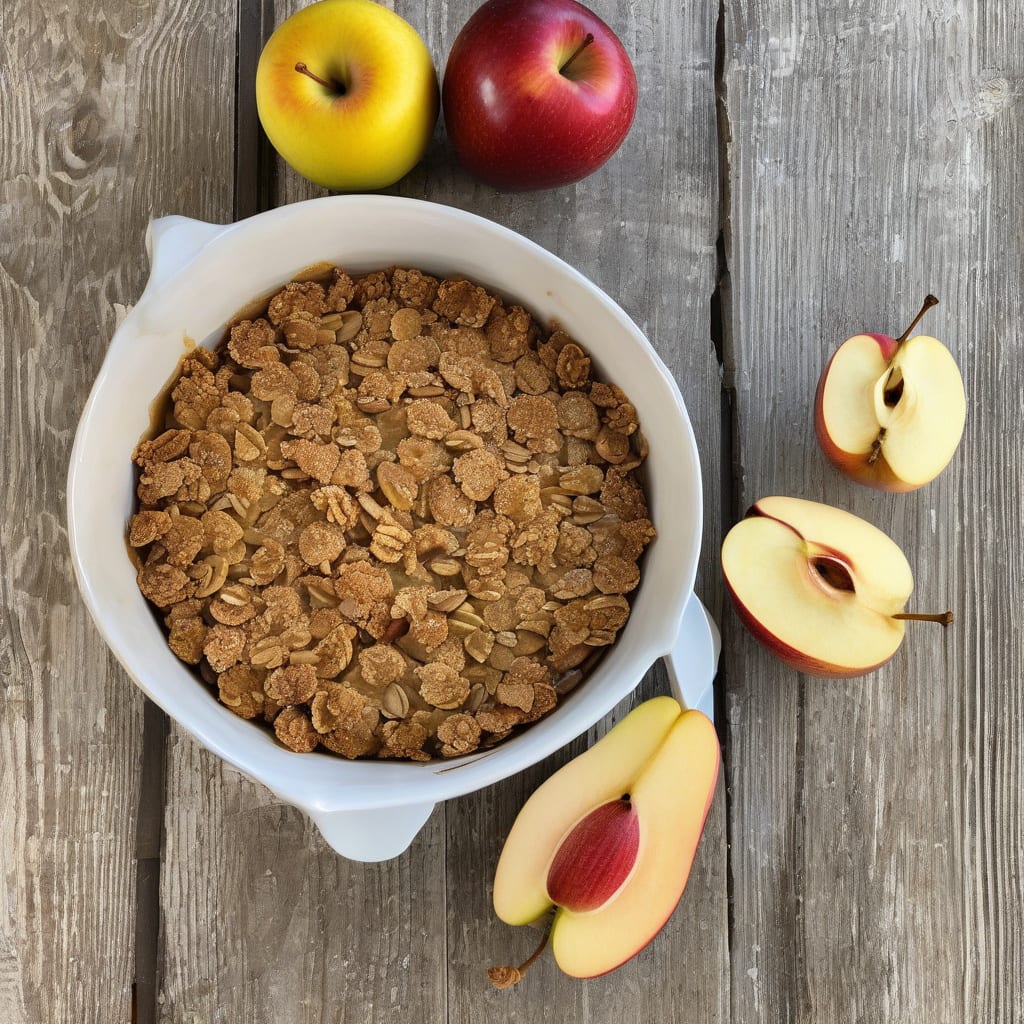 Visual representation of No Fat Apple Crisp Recipe: Oat Topping With Warm Spiced Filling